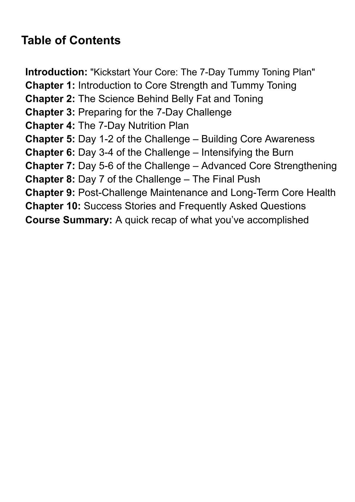 Kickstart Your Core: The 7-Day Tummy Toning Plan (Digital PDF)