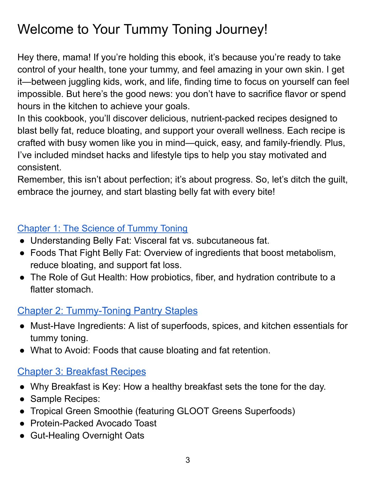 Blast Belly Fat with Every Bite: The Ultimate Tummy Toning Cookbook (Digital PDF)