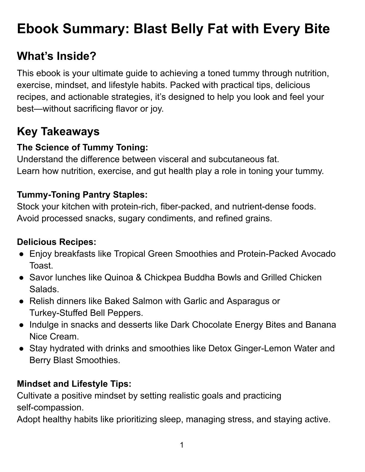 Blast Belly Fat with Every Bite: The Ultimate Tummy Toning Cookbook (Digital PDF)