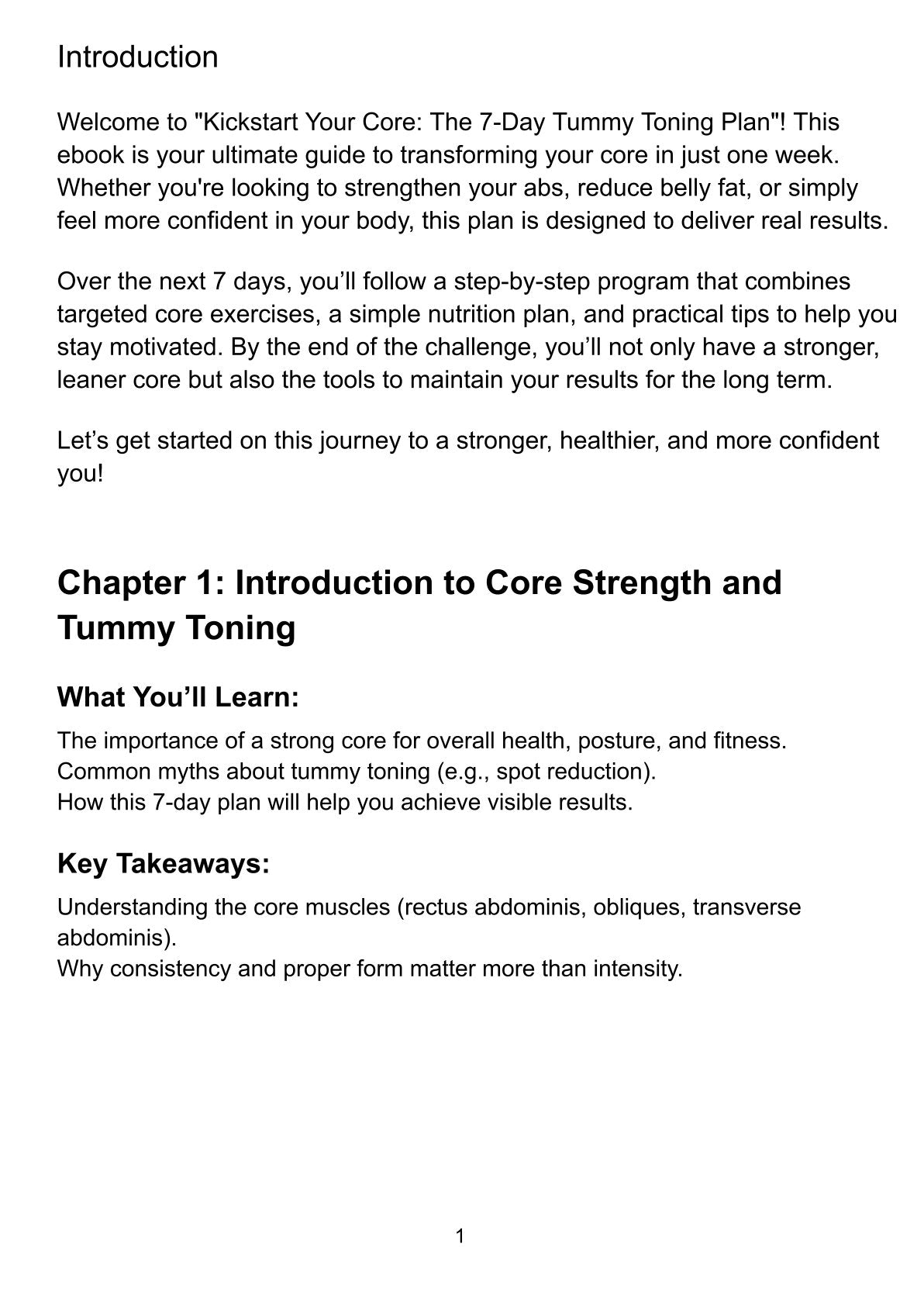 Kickstart Your Core: The 7-Day Tummy Toning Plan (Digital PDF)