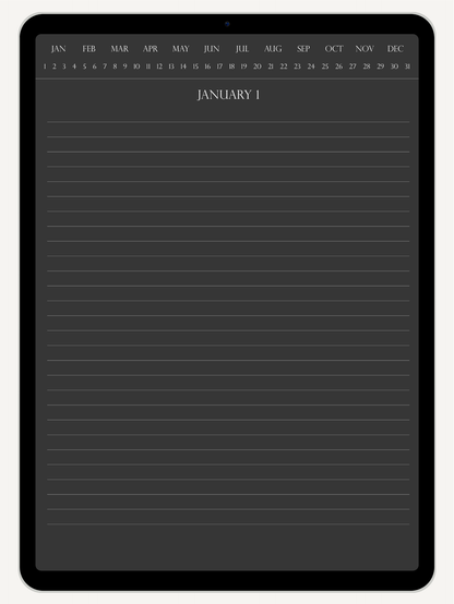 Get Ready With Historia | 365 Daily Hyperlinked Digital Daily Journal Black