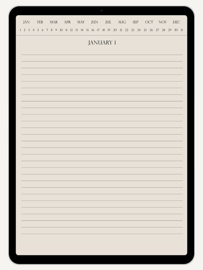 Get Ready With Historia | 365 Daily Hyperlinked Digital Daily Journal beige