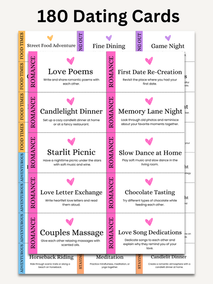 Get Ready With Historia | 180 Date Night Jar Cards for Couples
