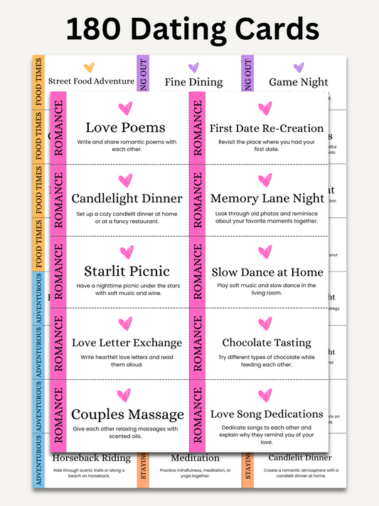 Get Ready With Historia | 180 Date Night Jar Cards for Couples